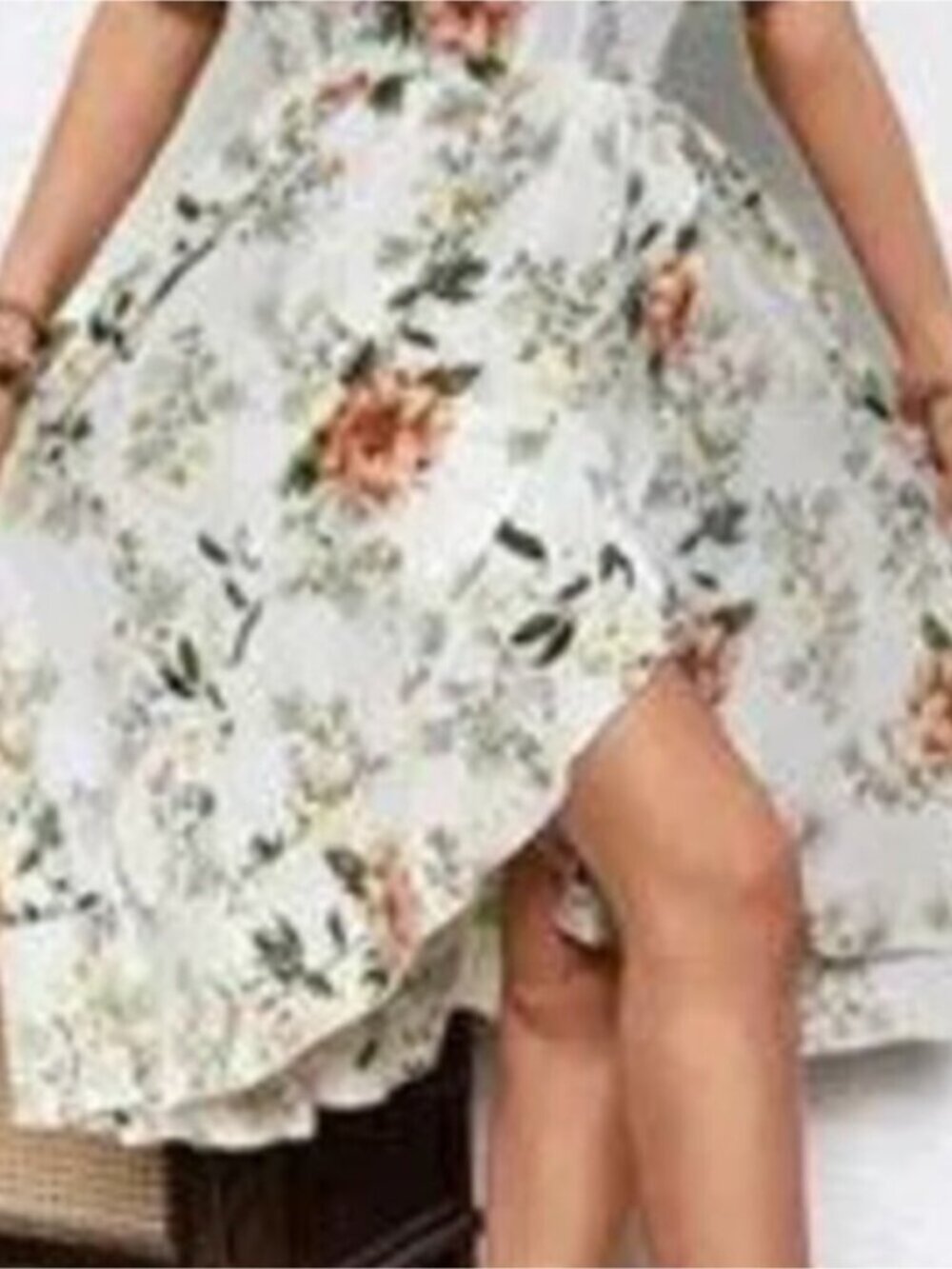 Floral Print Cold Shoulder Cami Dress